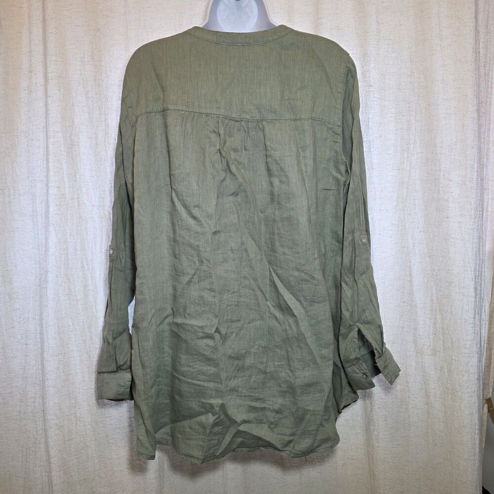 Sigrid Olsen Linen Tunic Light Sage Green Womens Large - Picture 5 of 8